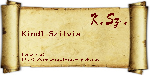 Kindl Szilvia névjegykártya